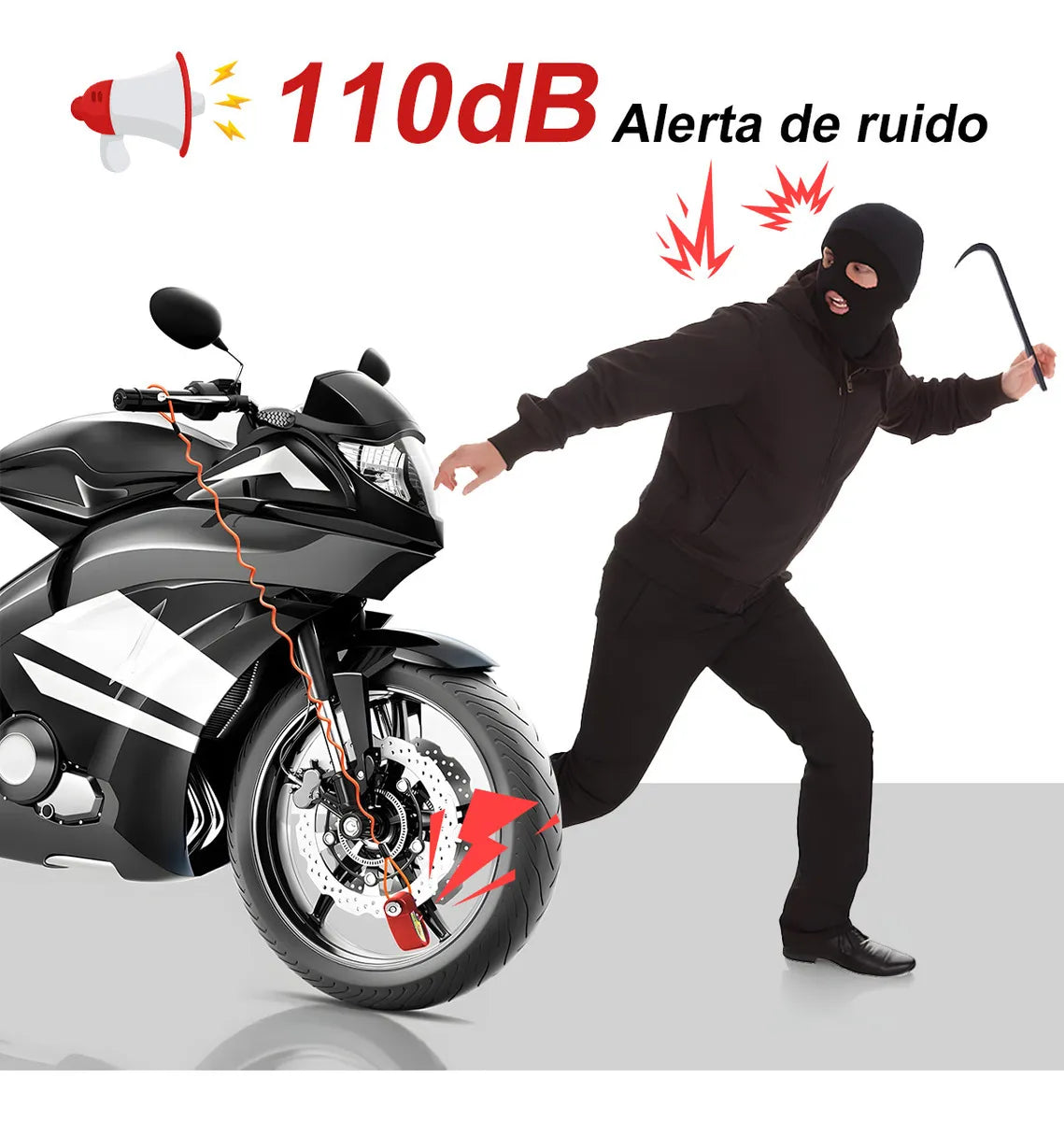 CANDADO CON ALARMA DE DISCO