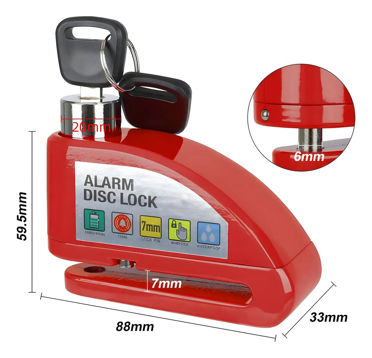 CANDADO CON ALARMA DE DISCO