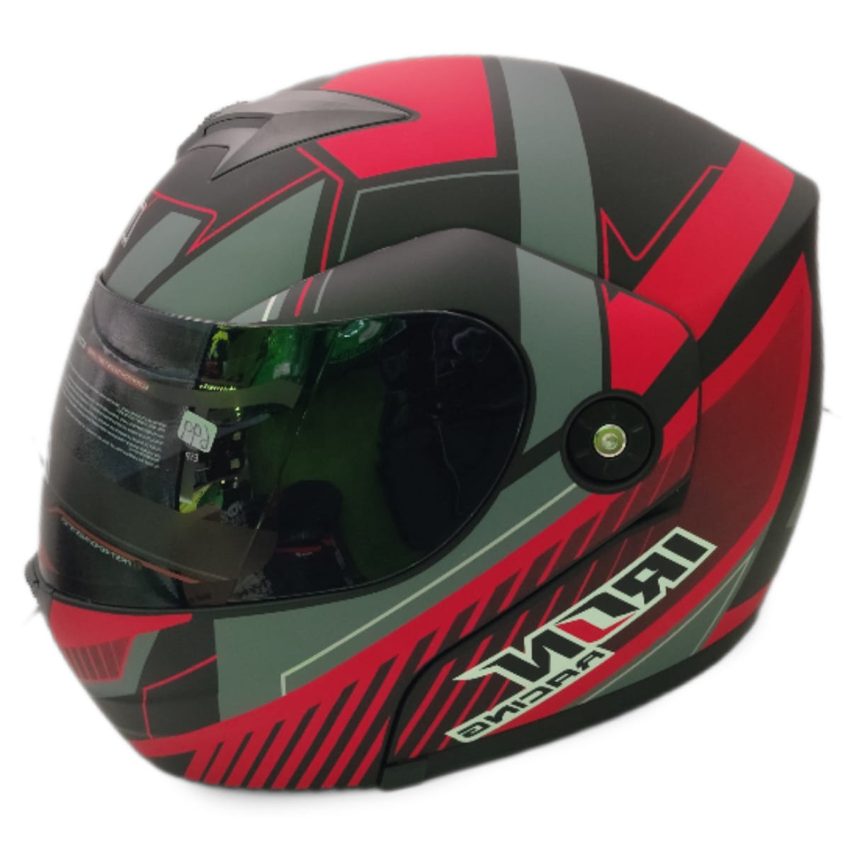 CASCO IRON RACING RAYA ROJO